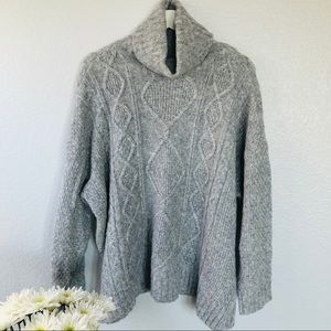 Aerie Oversized Turtleneck Sweater Gray sz M